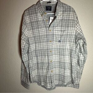 Abercrombie & Fitch Gray Plaid Men's Shirt